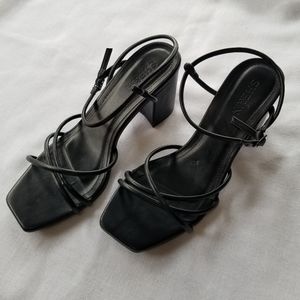 SHEIN Square Open Toe Chunky Heel Sandals